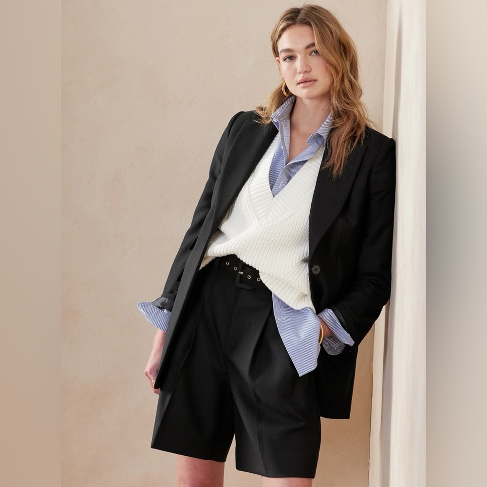 Banana Republic Lido Sculpted-Fit Italian Wool Blazer - Size 00 - Picture 2 of 13